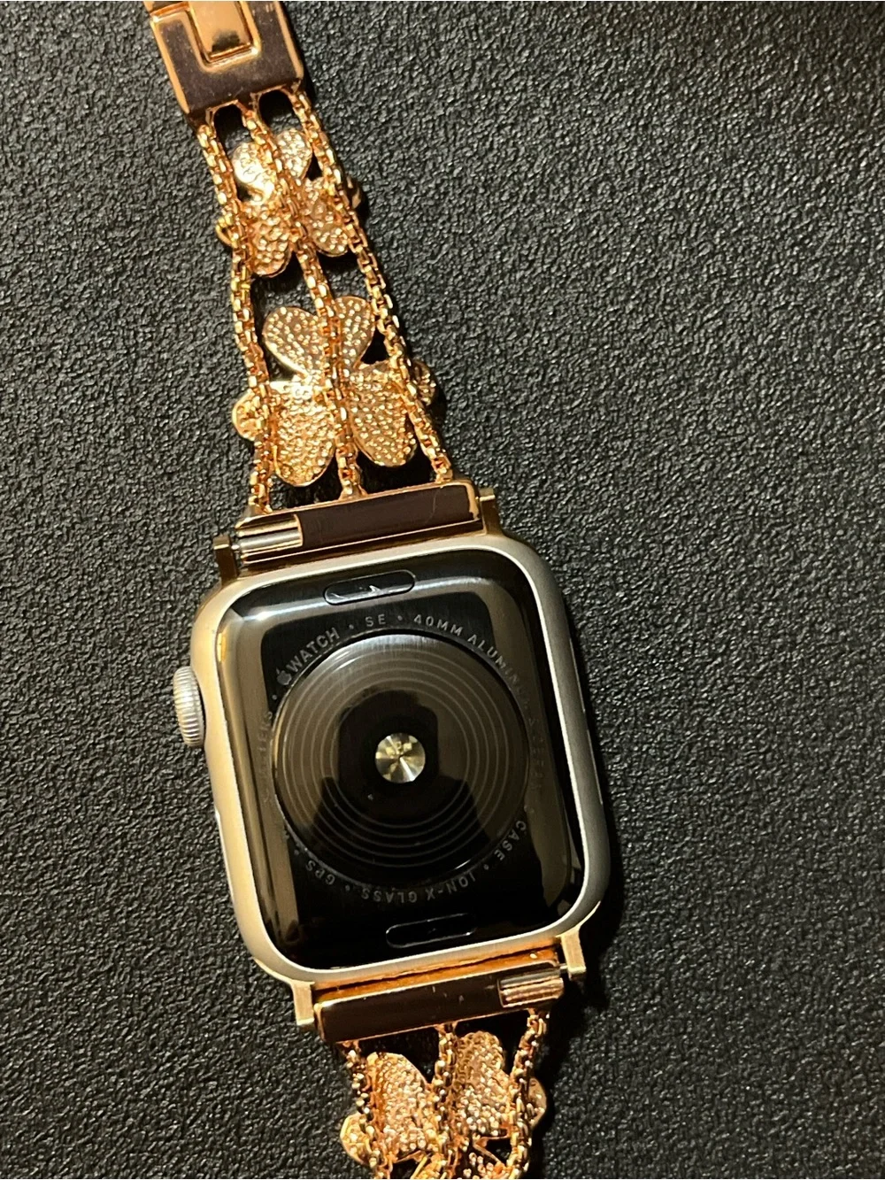 Apple Watch SE with Diamond Flower Bracelet Band - Rose Gold